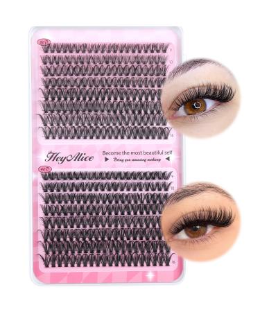 Wispy Lash Clusters 30D+40D Individual Lashes 320 Pcs Cluster Eyelash Extensions D Curl Cluster Lashes 9-16mm Eyelash Clusters by HeyAlice 30D+40D lash clusters