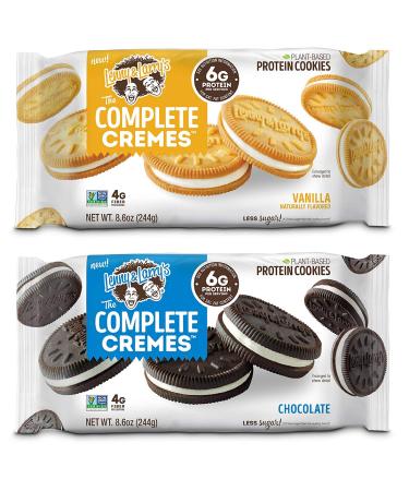 The Complete Creme Protein Sandwich Cookies, Vegan, Non GMO, Low Sugar & Plant Based Protein Cookies, Variety Pack, 1-Vanilla, 1-Chocolate. by Adventure Box