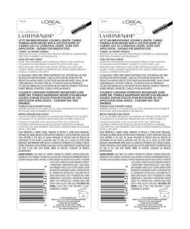 L'Oreal Paris Voluminous Lash Paradise Mascara Black 0.25 Fl Oz (Pack of 2) - Washable Black 2 Count - Buy Online on GoSupps.com