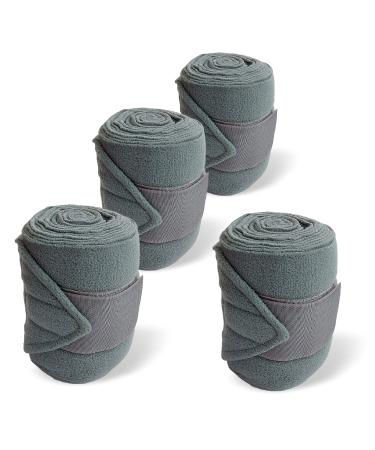 Bandages for the horse made of fleece with Velcro fastener - fleece bandages horse in 4 -Set with practical storage bag (pony gray) pony gray
