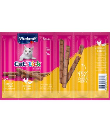 Vitakraft cat snacks meaty sticks with poultry and liver Cat Stick mini 23847 6 pieces