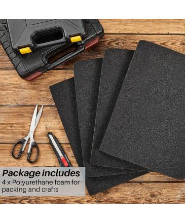 Polyethylene & Polyurethane Foam Sheets - 16x12x1 Inch Pads for Case Packing, Toolbox Storage & Crafts (4 Pcs) - Buy Online on GoSupps.com