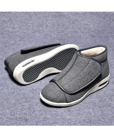 ZHENSI Diabetic Shoes - Wide Adjustable Slippers for Men and Women - Grey - Buy Online on GoSupps.com