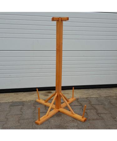 Natural wood carpenter Stable universal birdhouse stand with hole for ground anchor/plug-in system