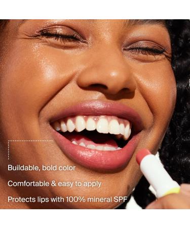 Supergoop! Lipshade 100% Mineral SPF 30 - Hydrating Lipstick Lucky Me (Rose) | Buildable Color & Nourishing Protection - Buy Online on GoSupps.com