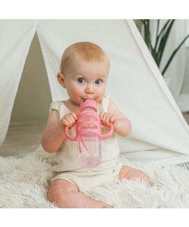 Dr. Brown s  Milestones  Narrow Sippy Straw Bottle with 100% Silicone Handles  8oz/250mL  Pink  1 Pack  6m+ 1 Pack  Pink - Buy Online on GoSupps.com