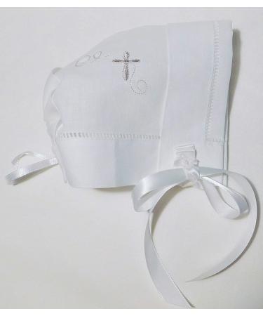 Integrity Designs Baby Linen Keepsake Cross Embroidered Handkerchief Christening/Baptism Bonnet - Gift Card Included - Buy Online on GoSupps.com