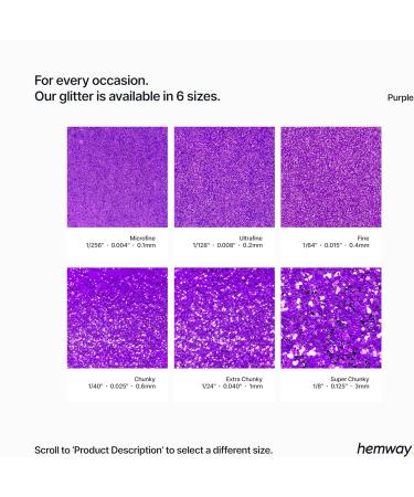 Hemway Ultra Sparkle Glitter Purple 100g - Multi-Purpose Epoxy Resin for Arts, Crafts, and Beauty - Cosmetic Grade - Body, Hair, Face, Nails, Weddings - Tumblers, Flowers, Premium Quality - Buy Online on GoSupps.com