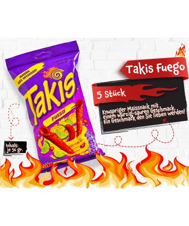 Buy Takis Fuego Chips Box - Spicy 56g (Pack of 5) for International Shipping - Large Pack Snacks - Buy Online on GoSupps.com