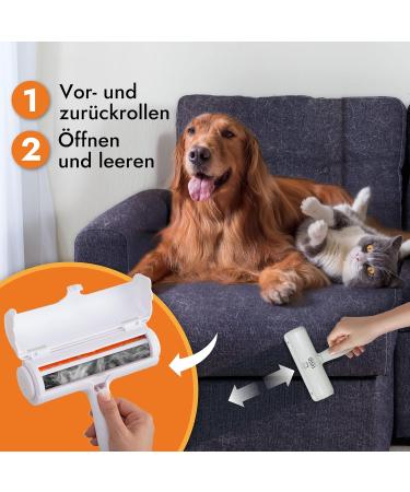 Fusselmonster Lint Roller - Effective Animal Hair Remover for Dogs & Cats | Reusable for Sofa Carpet & Car Cleaning | White - Buy Online on GoSupps.com