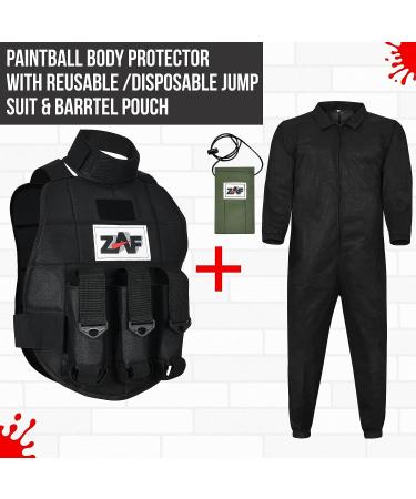 Pod Padded Paintball & Airsoft Chest Protector Combo with Neck Protector, Jumpsuit, and Barrel Pouch - Buy Online on GoSupps.com