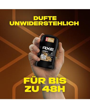  AXE Men's Deodorant Stick Leather & Cookies 48h non-stop fresh (Pack of 6 x 50ml) - Buy Online on GoSupps.com