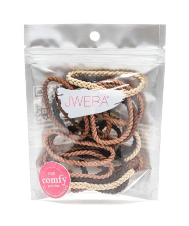 Braided Hair Ties Set - Chocolate Caramel Cocoa Cream - 18 Pcs - Buy Online on GoSupps.com