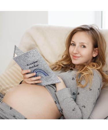 Cozy Racoon Mother Pass Cover - Handcrafted Felt Rainbow Blue | Made in Germany | Ideal Gift for Expecting Moms with Pockets for Insurance Card & Ultrasound Images - Buy Online on GoSupps.com