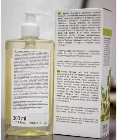 Pharma Care Oak Bark Tea Tree Feminine Wash Gel - Gentle 10 oz Cleanser | No Soaps SLS SLES Parabens Colorants | International Shipping - Buy Online on GoSupps.com