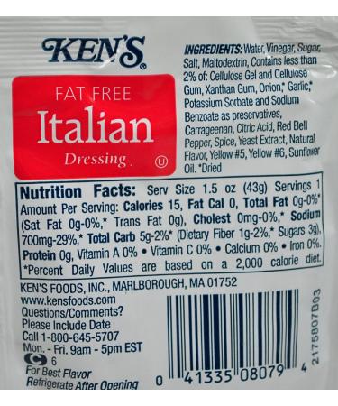 Kens Fat Free Italian Dressing - Case of 60, 1.5 Ounce Pack - Buy in Bulk & Save - Buy Online on GoSupps.com
