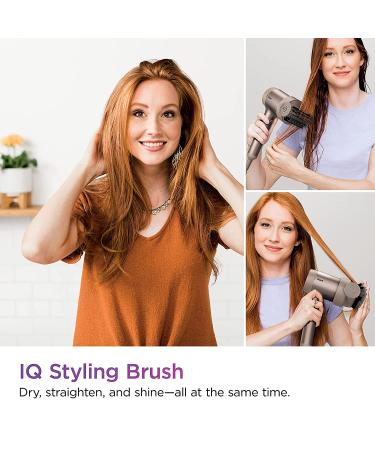 Shark HD112BRN HyperAIR Hair Blow Dryer with IQ 2-in-1 Concentrator - Fast-Drying, Rotatable Hot Air Brush, Ionic Technology - No Heat Damage - Auto Presets and Styling Attachments - Stone Concentrator & Brush - Buy Online on GoSupps.com