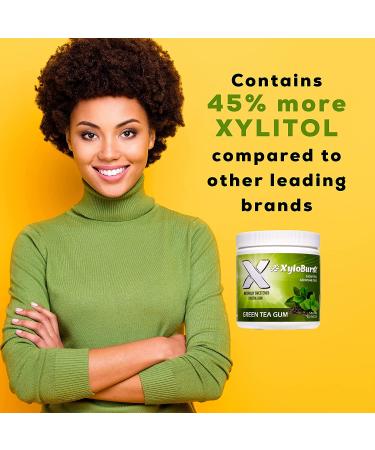 Xyloburst Xylitol Chewing Gum - Green Tea, 100 Pieces (5.29 oz) - Sugar-Free Freshness - Buy Online on GoSupps.com