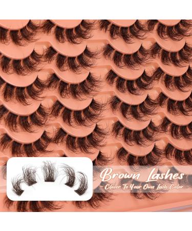 ALICE C Wispy Brown False Eyelashes - 14 Pairs DIY Lash Clusters for Fluffy Volume and Russian Strip Lash Extensions - Buy Online on GoSupps.com