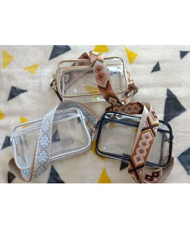 Oufegm Clear Crossbody Purse with Guitar Strap - Stadium Approved Bag for Women in Gold - Buy Online on GoSupps.com