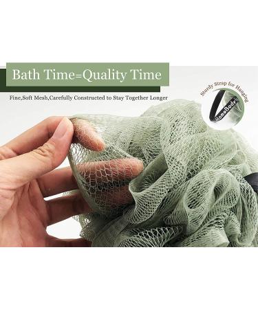 Large 70g Loofah Body Scrubber 3 Pack for Women & Men | Exfoliating Shower Sponge Pouf with Activated Charcoal - Buy Online on GoSupps.com