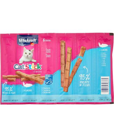 Vita Power Cat Stick Classic - Meaty Salmon Snack Sugar & Grain-Free 60 Mini Sticks for Cats - International Shipping Available - Buy Online on GoSupps.com