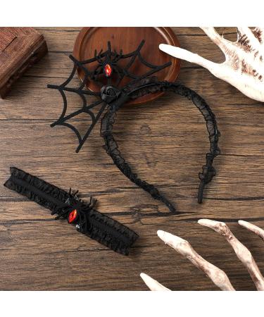 Ouligay Halloween Spider Headband Spider Hair Hoop Spider Web Headband with Spider Necklace Halloween Costume Hair Accessories for Women Girls Halloween Costume Party Dress up - Buy Online on GoSupps.com