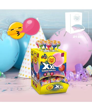 Chupa Chups XXL BIG BUBBLE Lollipops - 60 Strawberry Chewing Gum Core Cola Strawberry & Apple Flavors - 30g Each | International Shipping Available - Buy Online on GoSupps.com