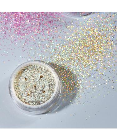 Holographic Glitter Shaker Set - 100% Cosmetic Glitter for Face Body Nails Hair & Lips - 6 Vibrant Colors - 5g | Moon Glitter - Buy Online on GoSupps.com