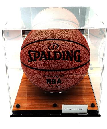 Square Shape Soccer Ball Display Case | Full Size Basketball | Acrylic Box with UV Protection | 10x10x9 | Wood Floor Memorabilia - Buy Online on GoSupps.com