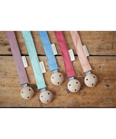 Filibabba Organic Cotton Pacifier Chain | 21 cm | Danish Design | Nickel-Free Clips | Warm Blue | Perfect for Boys & Girls - Buy Online on GoSupps.com