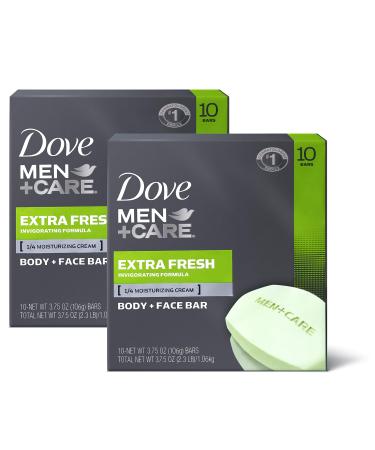 Dove Men+Care Body and Face Bar, Extra Fresh, 4 Ounce, 20 Count Extra Fresh 40 Ounce (Pack of 2)