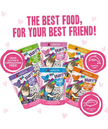 Weruva B.F.F. OMG Original Tuna Recipes in Gravy Cat Food Pouches Variety Pack - 12 Pack 3oz - Grain-Free and Natural - Buy Online on GoSupps.com