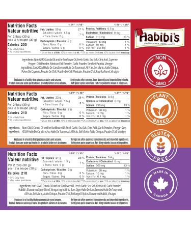Habibi's Mediterranean Variety Pack Toum Garlic Sauce Marinade Spread and Dipping Sauce 3x 250g Gluten Free Plant Based Egg Free No Preservatives Made in Canada - Buy Online on GoSupps.com
