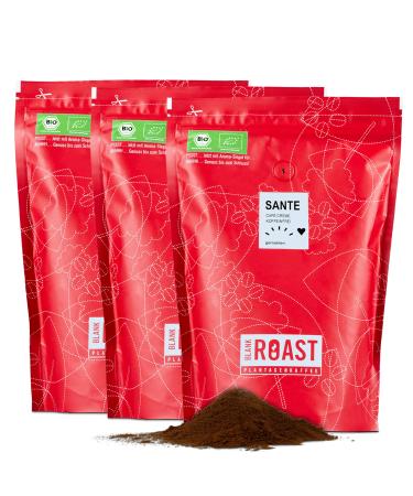 Blank Roast - Sante - 1kg (3 -pack) - Bio coffee ground & caffeine -free - 100% Arabica from Peru - gentle & environmentally friendly decaffeinated - A acidity with full crema - ground 1 kg (3 -pack)