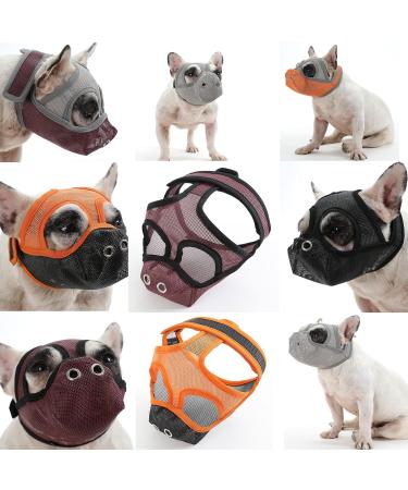 ranzivoo Dog Muzzle Breathable Mesh for Short Snout Dogs Biting Barking Small Black - Buy Online on GoSupps.com