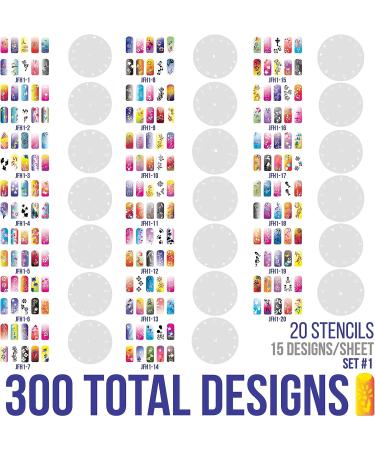 Custom Body Art Airbrush Nail Stencils - Design Series Set 1 - 260 Unique Designs - Buy Online on GoSupps.com