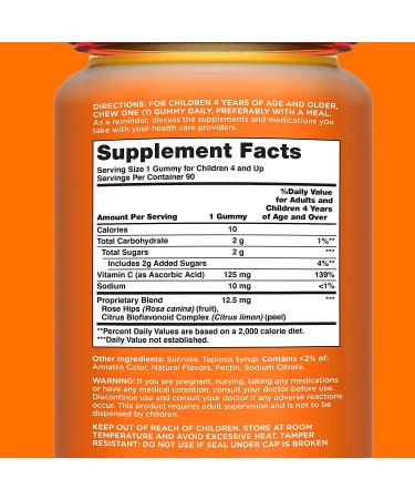 Sundown Naturals Kids Vitamin C Gummies - 90 Natural Orange Gummies for Immune Support - Buy Online on GoSupps.com