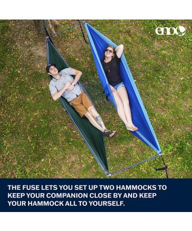 ENO Fuse Tandem Hammock System - Slate Lightweight Spreader Bars | 2 Hammocks in Dac Green Anodised Aluminium Alloy | 277g - Buy Online on GoSupps.com