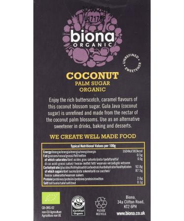 Biona Organic Coconut Palm Sugar 500g - Natural Sweetener (Pack of 1) - Buy Online on GoSupps.com