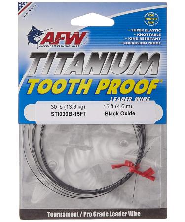 American Fishing Wire Titanium Tooth Proof Single Strand Leader Wire Black 15 Feet, 40 Pound Test - Buy Online on GoSupps.com