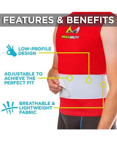 BraceAbility Hernia Belt for Men & Women | Compression Support Pad for Abdominal Hernias - L/XL 5 (38-58) - Buy Online on GoSupps.com