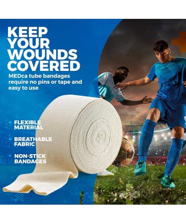 Large Knee & Medium Thigh Support Bandage - Elastic Tubular Bandage Size B 10M Box (2.5 X 33 feet) - Natural Color | Cotton Spandex - Buy Online on GoSupps.com