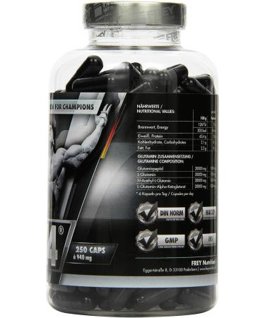 Buy Frey Nutrition Glutamine X4 - 250 Capsules | High-Quality Amino Acid Supplement for Muscle Recovery | International Shipping Available - Buy Online on GoSupps.com