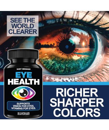 Saint Mingiano Eye Care & Vision Vitamins Supplement 60 Capsules - Supports Eye Strain Dry Eyes and Vision Health - Supports Vision Ocular and Macular Health - 14 Active Ingredients Lutein. - Buy Online on GoSupps.com