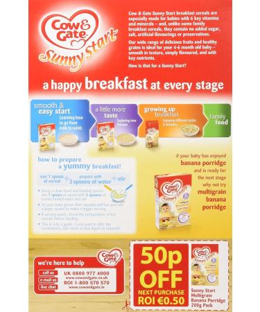 Buy Cow & Gate Baby Balance Banana Porridge 4-6 Months 125g - Nutritious Baby Food - Buy Online on GoSupps.com