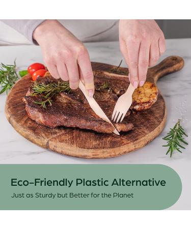300-Piece Wooden Disposable Forks - Eco-Friendly Biodegradable Utensils for Parties | Compostable & Plastic-Free Cutlery Set - Buy Online on GoSupps.com