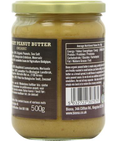 Biona Organic Crunchy Peanut Butter 500g (Pack of 2) - Buy Online on GoSupps.com