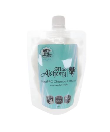 Mad Alchemy Euro Pro Chamois Cream (Menthol Tingle) Smart Pack 6 oz Chamois Butter for anti-chafe during cycling and running