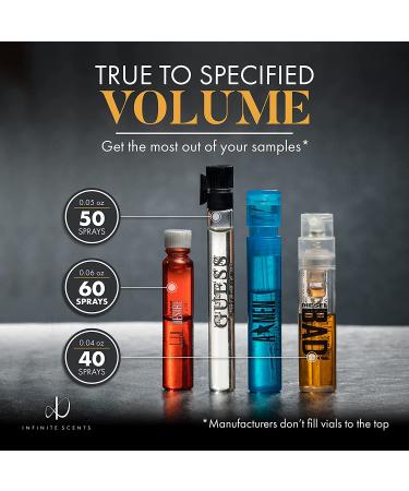 Infinite Scents Men's Cologne Sampler Set - 10 Designer Fragrances + Pocket-Sized Pouch | Travel-Size Cologne Samples Gift Set - Buy Online on GoSupps.com